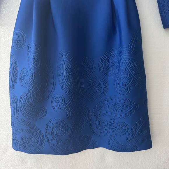 MaxMara Cobalt Blue Long Sleeve Mini Cocktail Dress size Medium - Picture 2 of 10